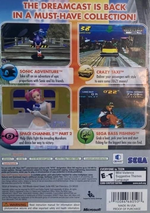 Amazon.com: Dreamcast Collection - Xbox 360 (Renewed) : Videojuegos